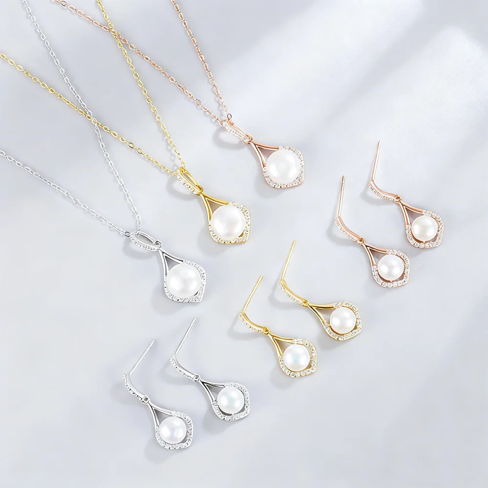 

Корейские нишевые стильные украшения, стерлинговое серебро S925, капли воды, жемчужные бусины, изысканные серьги и ожерелье, элитный светильник Lux