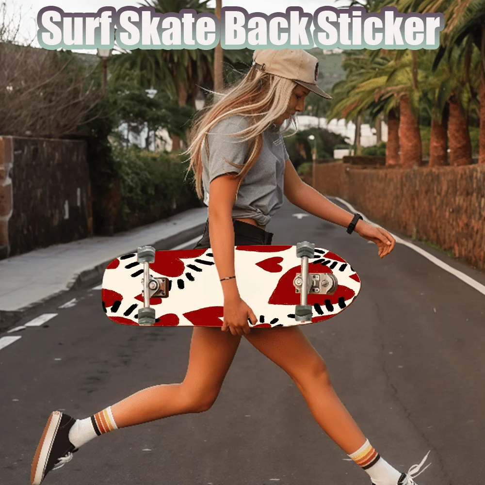 

1 flat "Beautiful Creative Love" retro skateboard sticker, suitable for double warping skateboard scooter sticker, cool sports