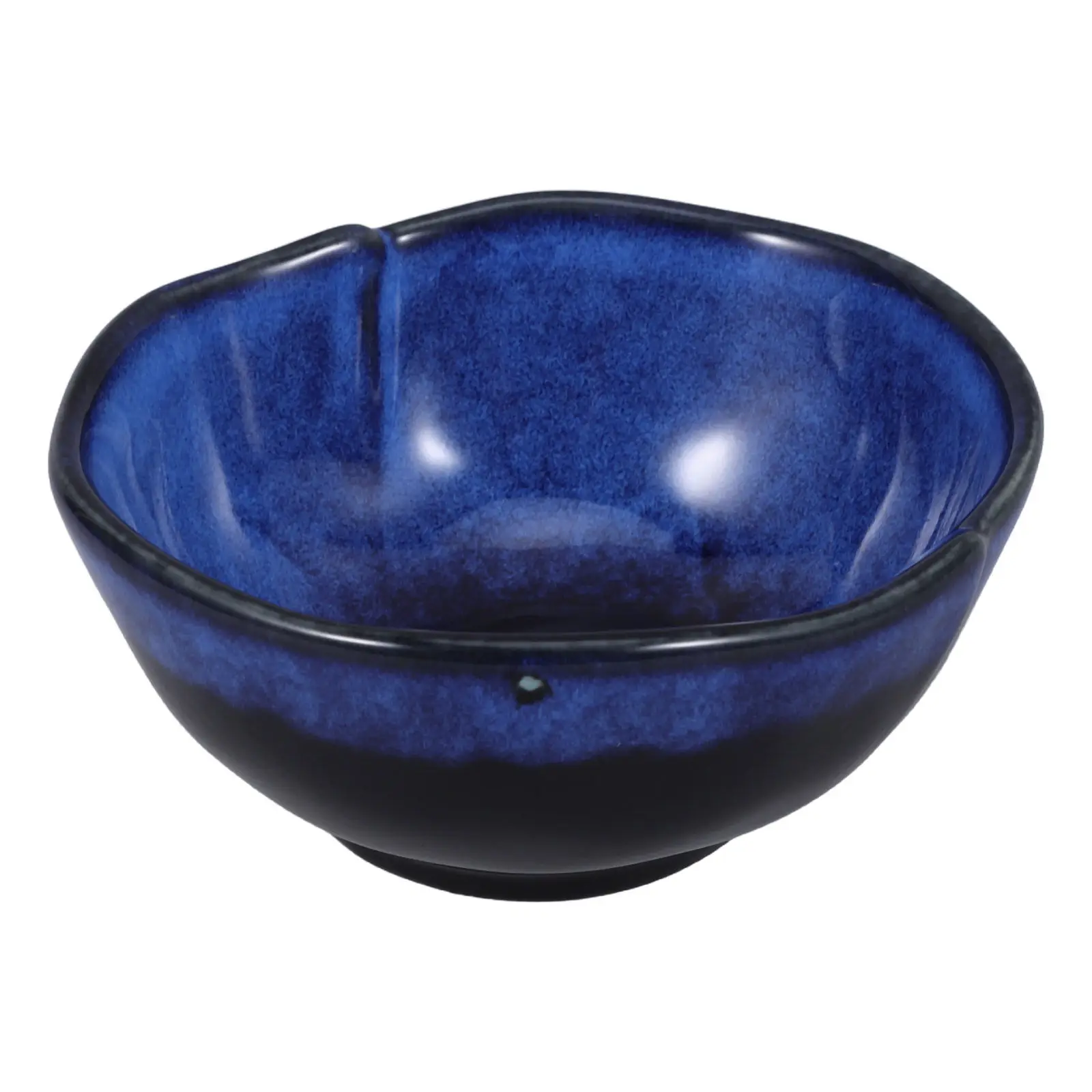 Rustic Blue Irregular Ceramic Decorative Bowl 350Ml for Entryway Table Candy Dish Jewelry Trinket Holder Fruit Container Home