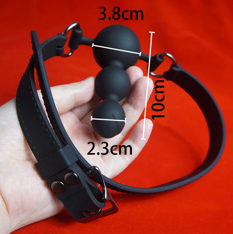 BDSM Triple Ball Mouth Gag,Medical Silicone Slave Gags Deepthroat Bondage Restraints,Sex Toys for Couples,Adult Games