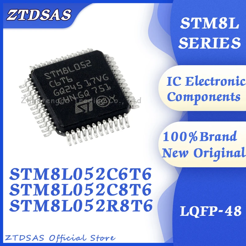 STM8L052C6T6 STM8L052C8T6 STM8L052R8T6 STM8L052R STM8L052C STM8L052 STM8L STM C6T6 C8T6 R8T6 IC MCU Chip  LQFP-48