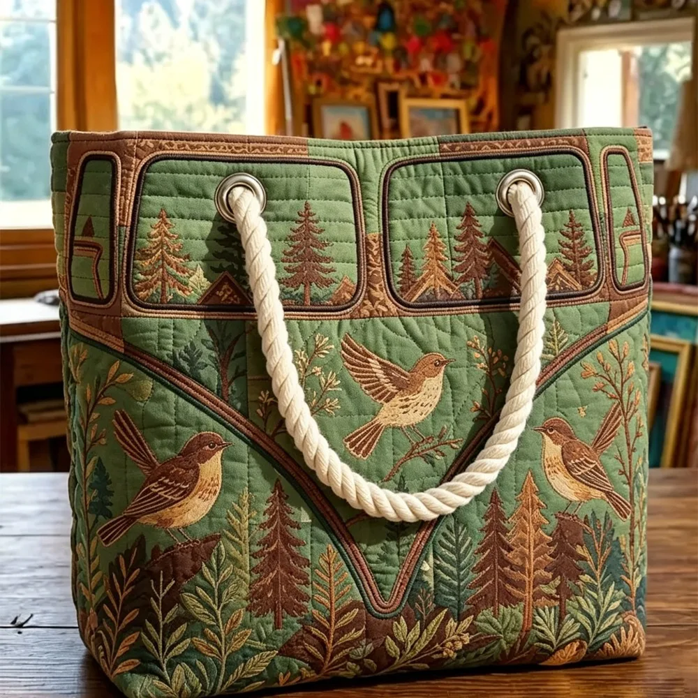 Women's Retro Quilted Handbag, Lightweight and Durable Quilted Shopping Bag, Without Embroidery Patterns