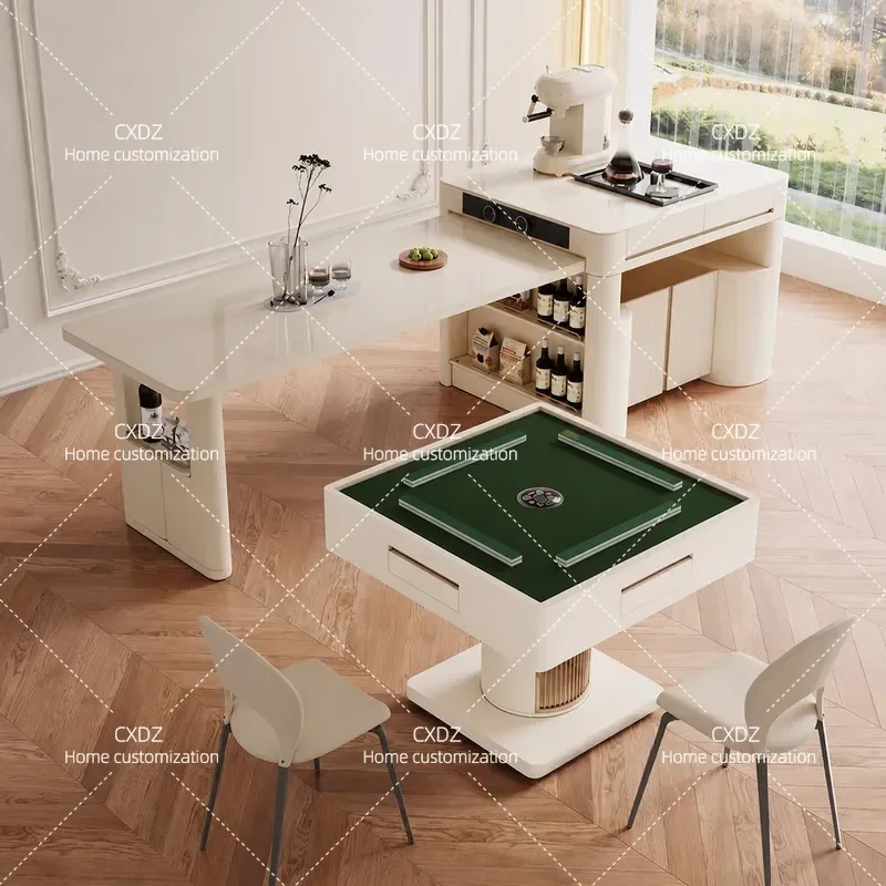 Premium Cream Style Practical Multifunctional Mahjong Table Island Dual-purpose Integrated Household Retractable Light Luxury