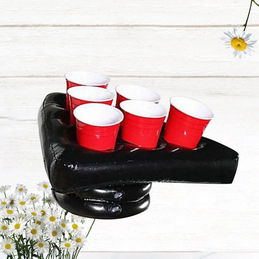 1PC PVC Inflatable ผู้ถือเบียร์เกมถาด Aerated สามเหลี่ยมถาดการ์ตูน Inflatable เกมหมวกถาดสําหรับอุปกรณ์เด็ก