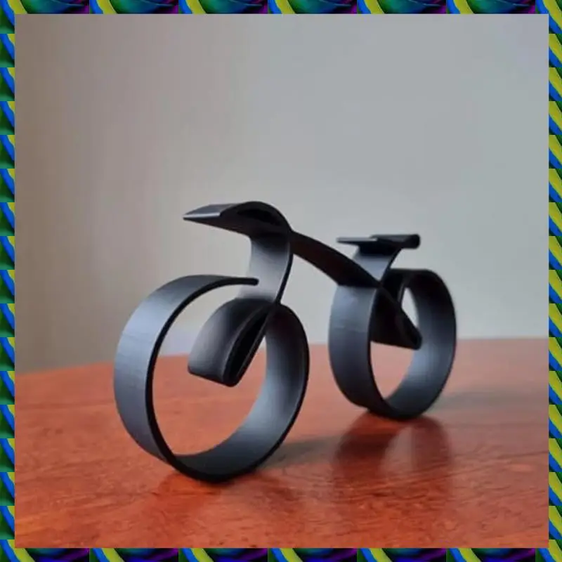 毎日の自転車彫刻ワイヤーフレームスタイル、黒い自転車ラインアート彫刻、自転車アート装飾、自転車愛好家のための女性のための耐久性