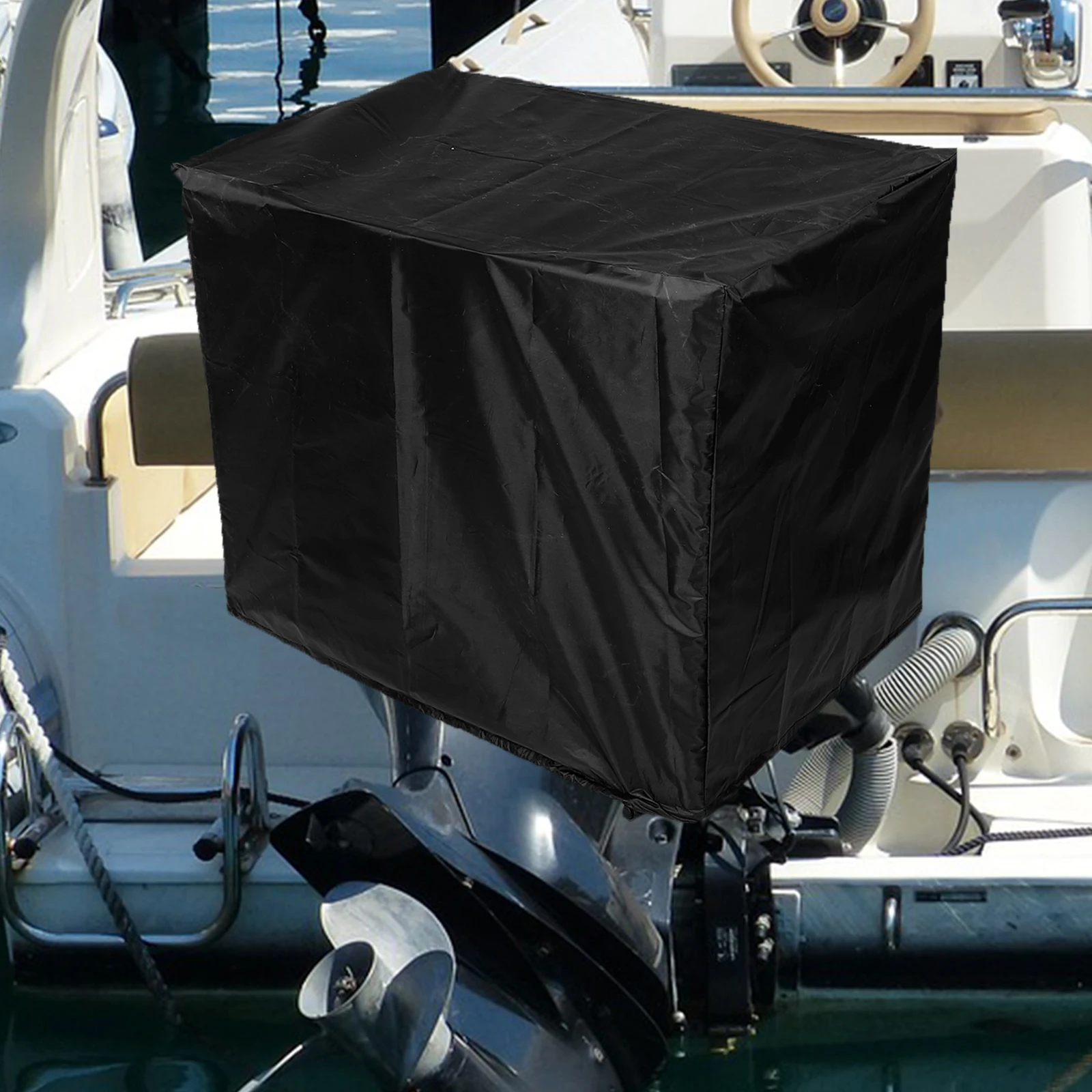 

210D Oxford Cloth Outboard Motor Cover Sun Protection Waterproof Dustproof Engine Protective Cover for Kayak Canoe Fishing Boat