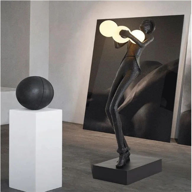 Modern Standing Human Sculpture Floor Lamp Abstract High End Led Floor Lamps 3D for Indoors Home Corner Office Mall
