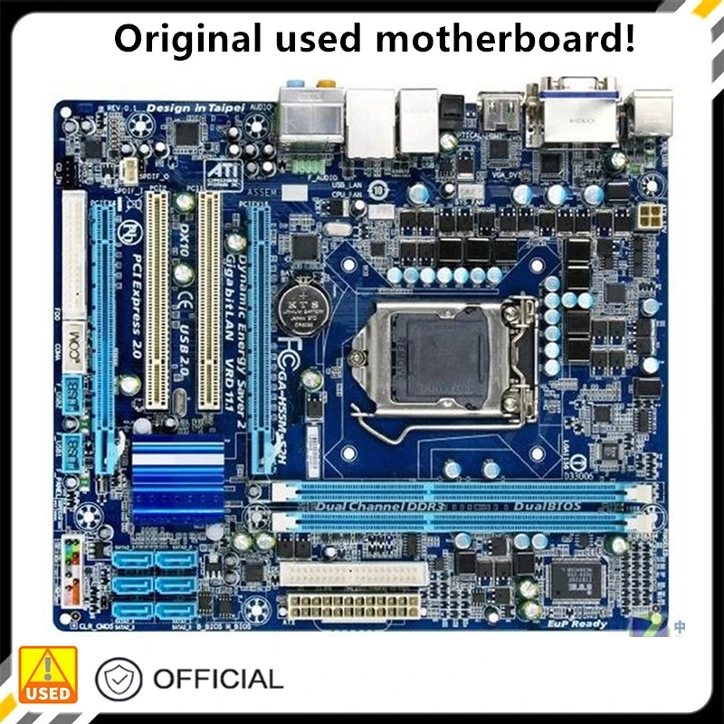 

For GA-H55M-S2H H55M-S2H Motherboard LGA 1156 DDR3 8GB For Intel H55 P7H55 Desktop Mainboard SATA II PCI-E X16 Used AMI BIOS