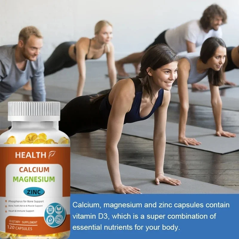 HEALTH Supplements, Calcium & Magnesium with Vitamin D-3 and Zinc, Supports Bone Health*, 120 Softgels