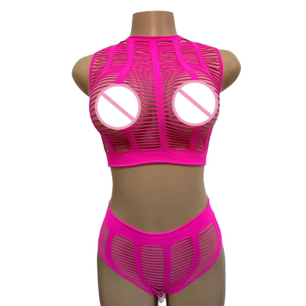 Women's Mesh Fishnet Bodysuits Pajama Set Underwear Sets Swimwear Jumpsuit Bikini Sets Bikini Women's Two-piece Swimsuit Set