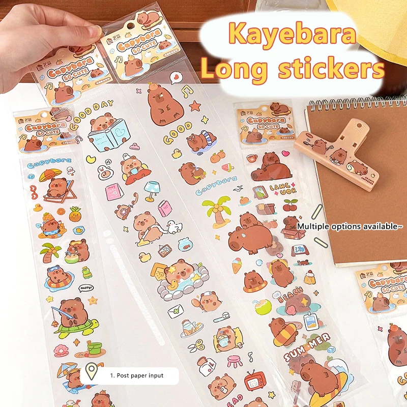 Cute Kapibala Stickers Cartoon Capybara DIY Hand Account Decal Diary Phone Notebook Album Fridge Sticker