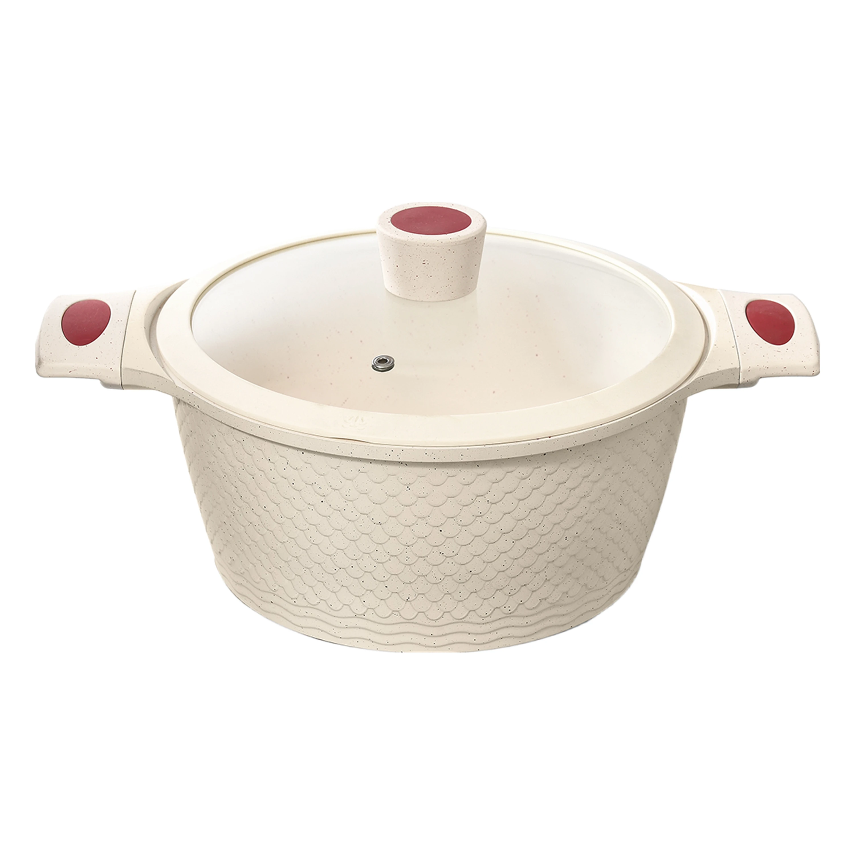 Factory Direct Kitchen Die Cast Aluminum Marble Coated Non Stick Fish Scale Pattern on Surface Cookware Sets