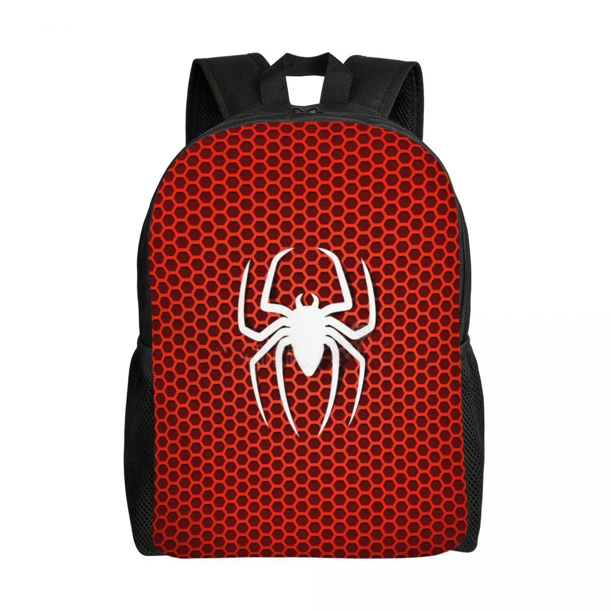 Custom Spider Cobweb Hexagon Backpacks Women Men Casual Bookbag for College School Spider Man Bags