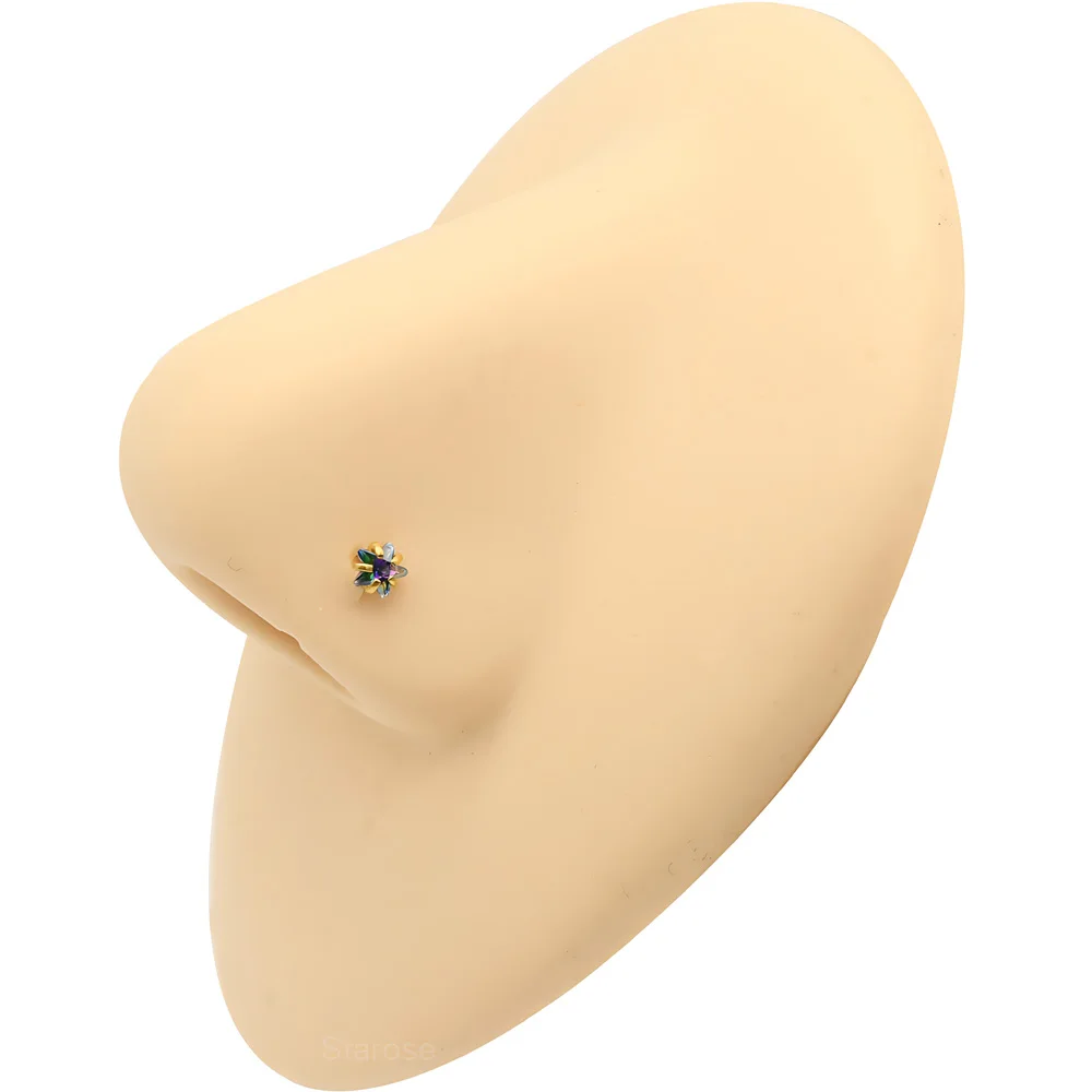 4 Stück-Packung 3 mm Kristall Zirkon Nasenstecker Labret Piercing Edelstahl Helix Monroe Piercing Conch Lip Schmuck 20G Twisted Pin – Detail 9