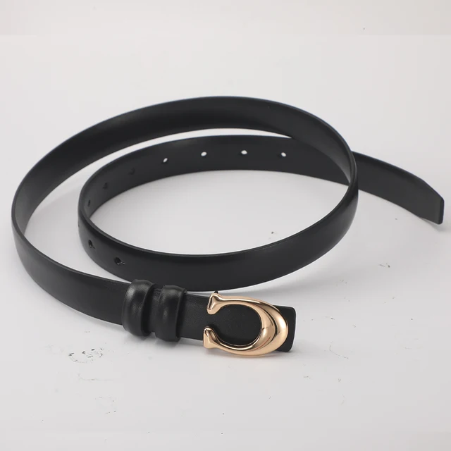High-quality Women's Fashionable Belt C-shaped Buckle Smooth Buckle Temperament Double-sided Gift For Mother Using Belt 4 Women's C-Shaped Buckle Belt – Slim 2.4cm Double-Sided Smooth Buckle Belt for Dresses and Jeans – view 4