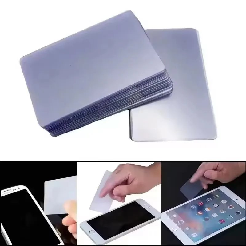 1-50PCS Plastic Card Phone Screen Opener Ultra Thin Flexible Pry Removal Tool Clear Repair Cards for Mobile Tablet LCD Screen view 3