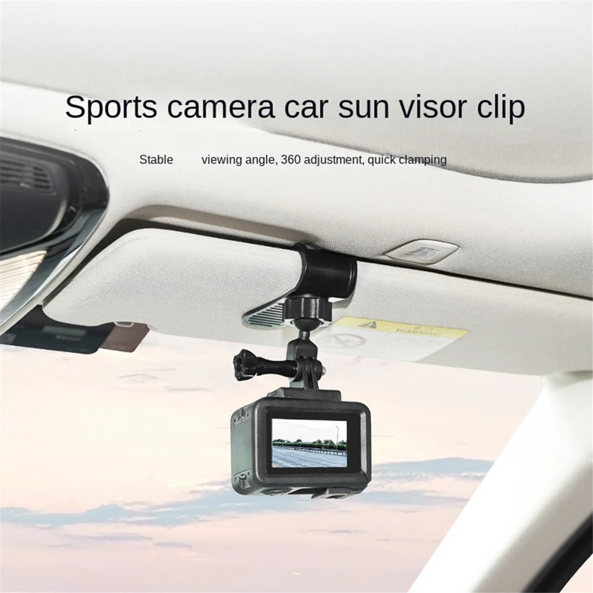 ABAN Car Sun Visor Mount for Hero 12 11 10  3/4 Action Camera Accessories