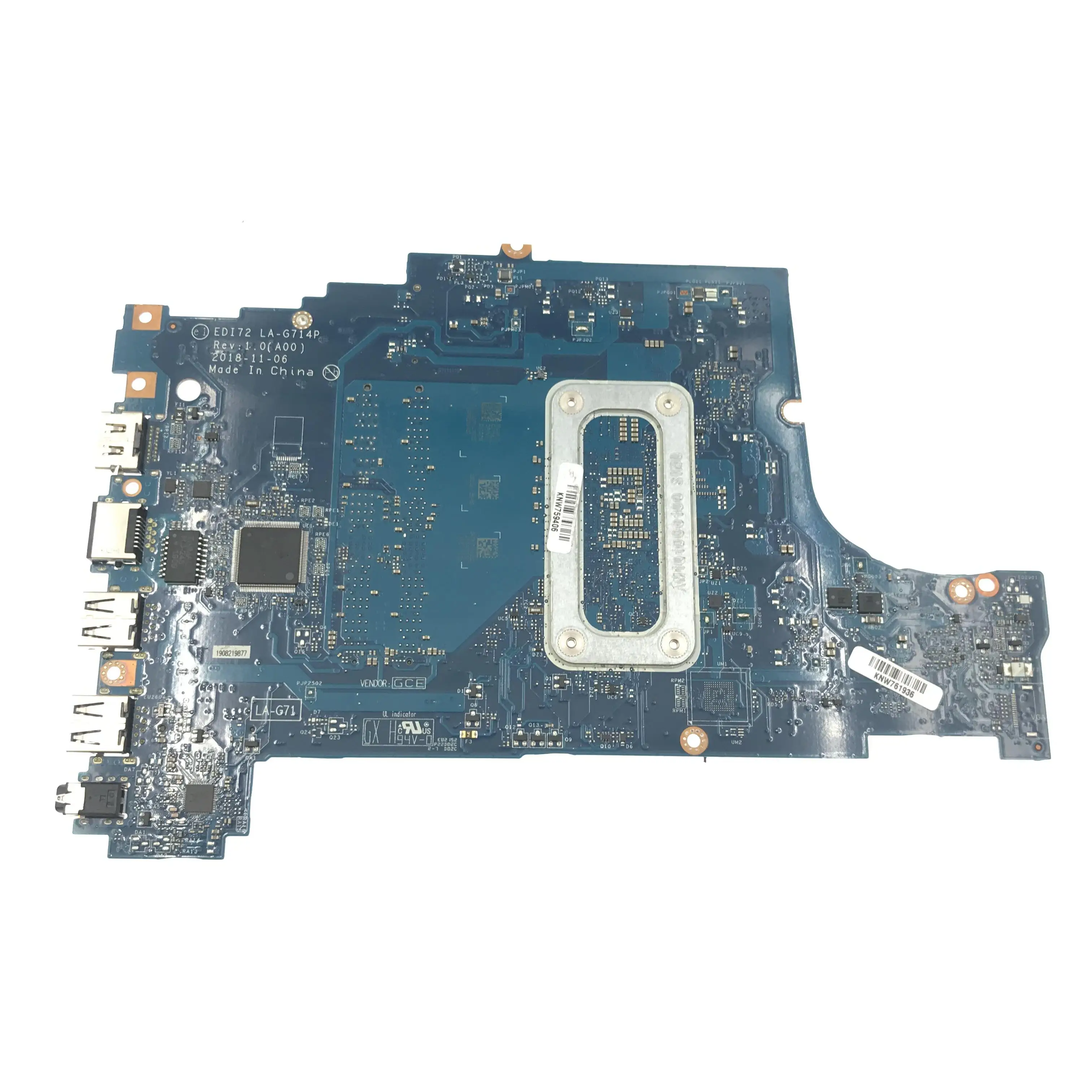 اللوحة الأم LA-G714P مع وحدة المعالجة المركزية 3865U i3 i5-7th Gen للوحة الأم للكمبيوتر المحمول Dell Inspiron 3581 3481 3584 3781 DDR4