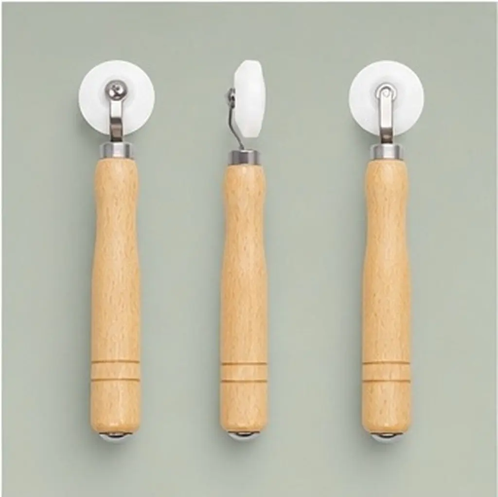 Wallpaper Seam Roller with Wooden Handle and Roller Wheel for DIY Home Decoration Professional Wall Covering Installation