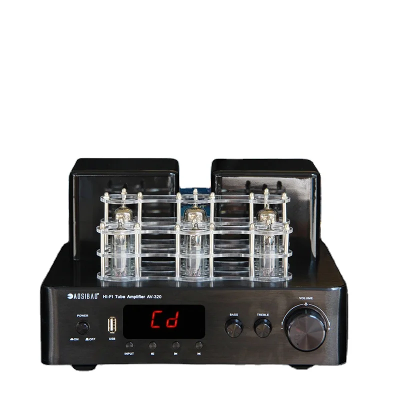New 100W×2 Bluetooth Lossless Tube Amplifier Hi‑Fi High‑Power Amp with Decoding, Optical Coaxial Input for Speakers