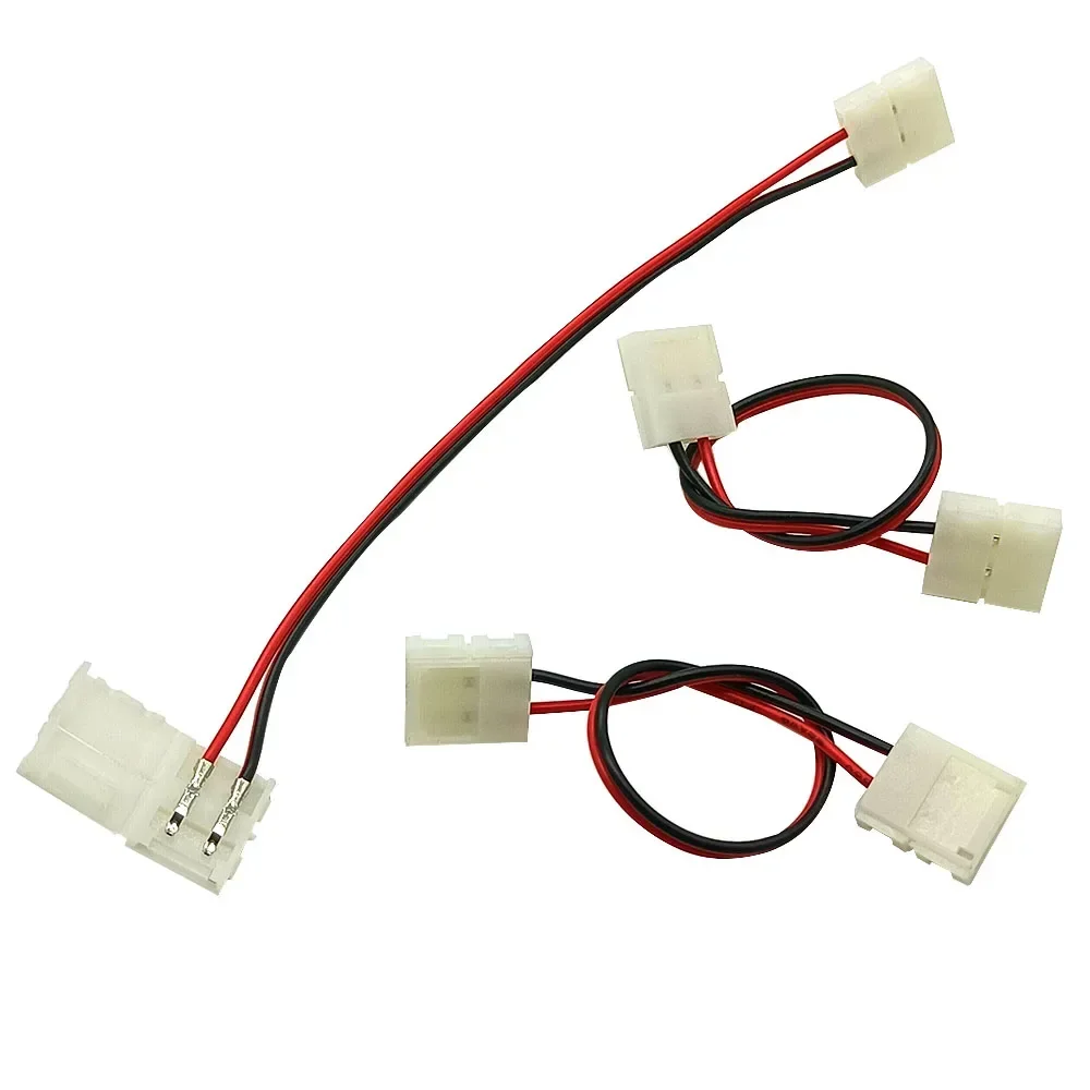 LED Strip Connector for10mm 3528 5050 5630 RGB RGBW IP20 Non-waterproof 2 Pin Tape Light To Wire