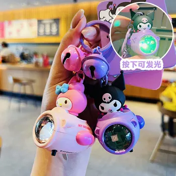 Sanrio anahtarlık Sunset işık gemi serisi hakiki anahtarlık Hello mi Hello Kitty Cinnamoroll sırt çantası kolye araba anahtarlığı çocuk hediye