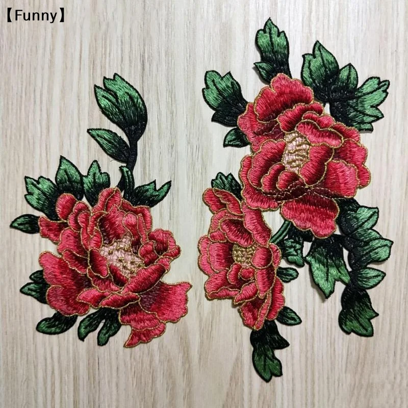 1PCS Patch de Bordado de Peôni - Applique Patch Flower avaliação e preço