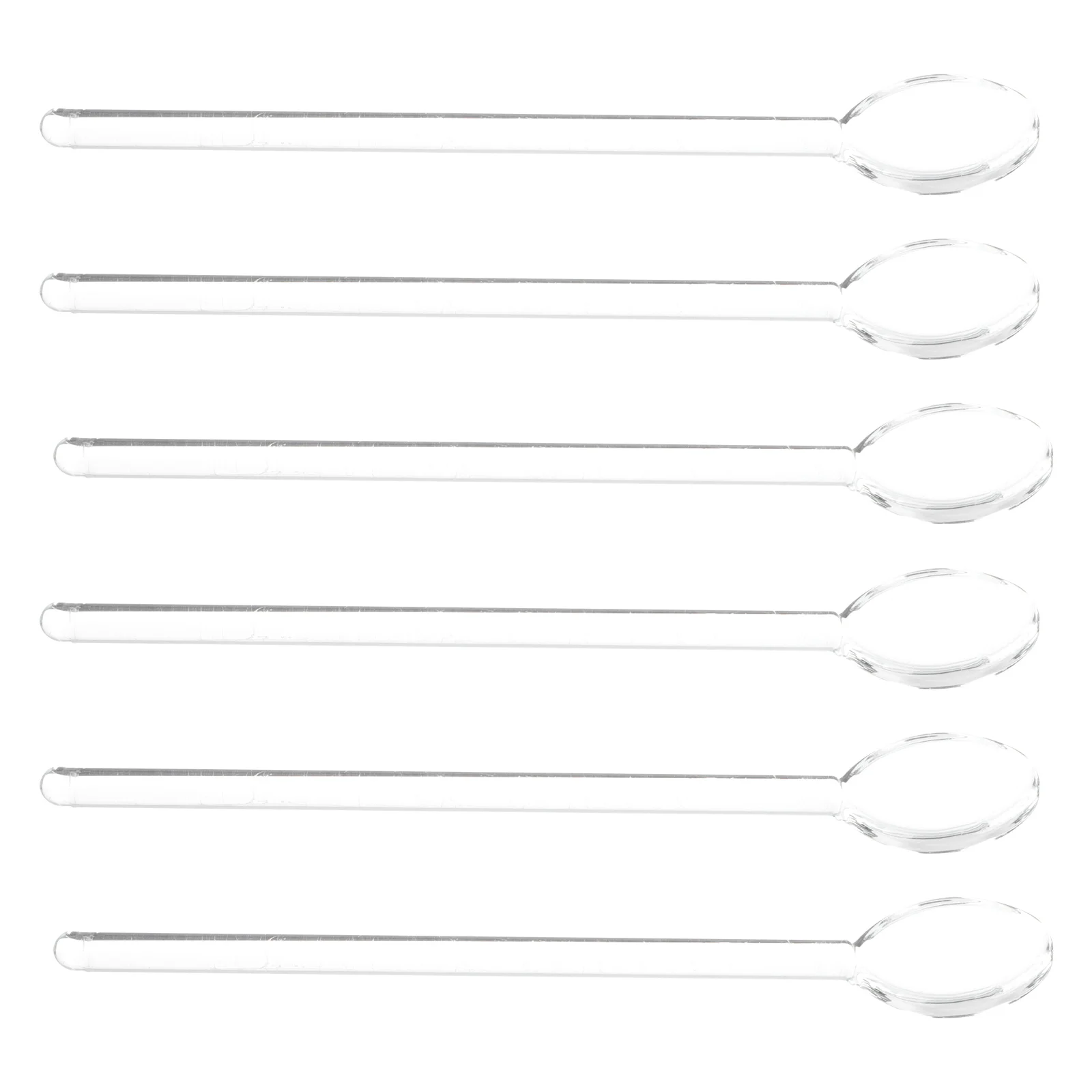 

6 Pcs Long Handled Glass Spoon Mixing Dessert Spoons Stirring Coffee Reusable Stirrers Small