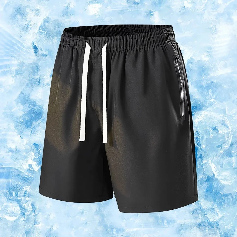 

Men's Plus Size Summer Ice Silk Shorts Breathable Sport Running Short Pants Lightweight Drawstring Elastic Waist Shorts M-6XL