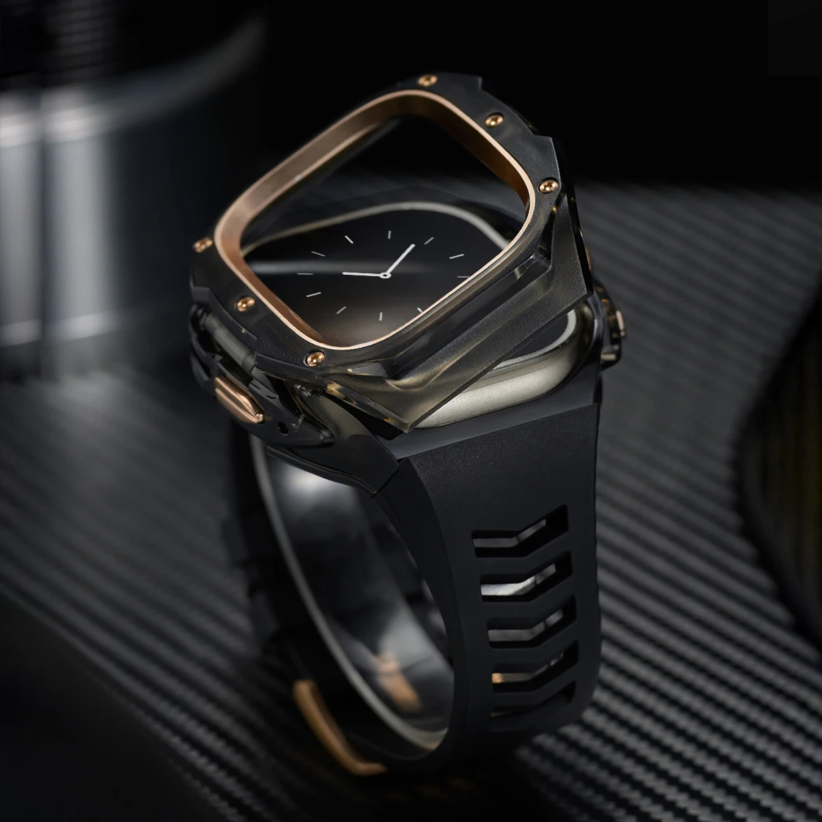 HOT Luxury Transparent Case for Apple Watch Ultra 3 2 1 49mm Mod Kit Stainless Steel Buckle Band iWatch 8 7 6 5 4 Modification
