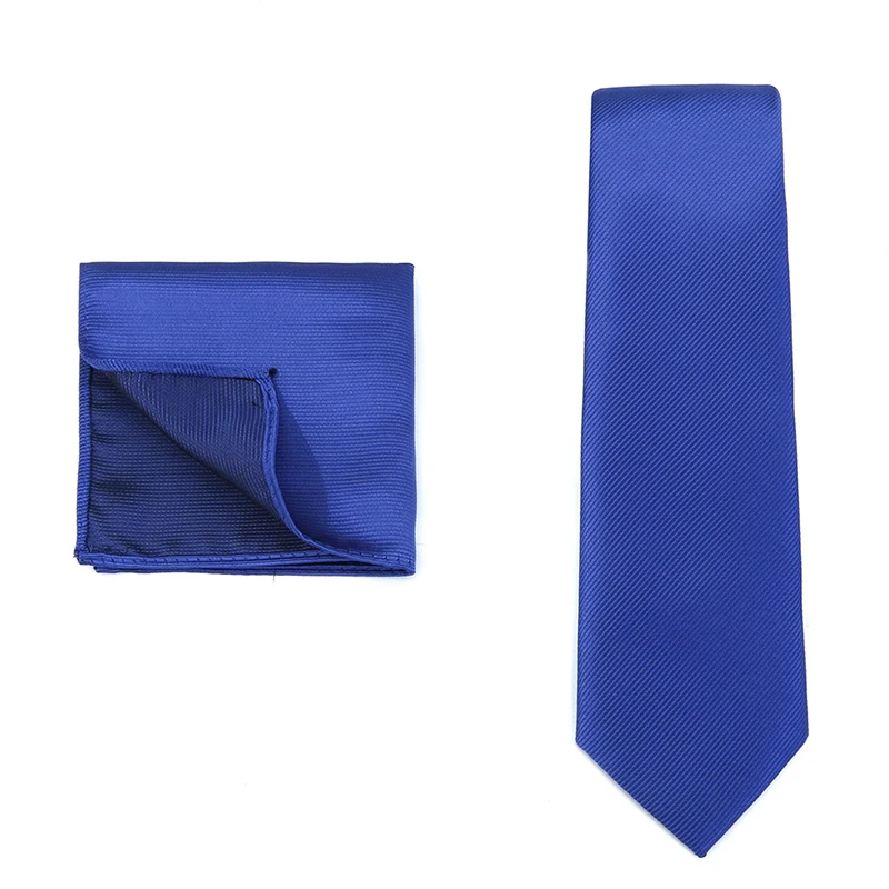 Corbatas elegantes de Color sólido para hombre, corbatas de hilo de alta calidad, pañuelo de mano, traje de negocios, accesorios de boda, regalos