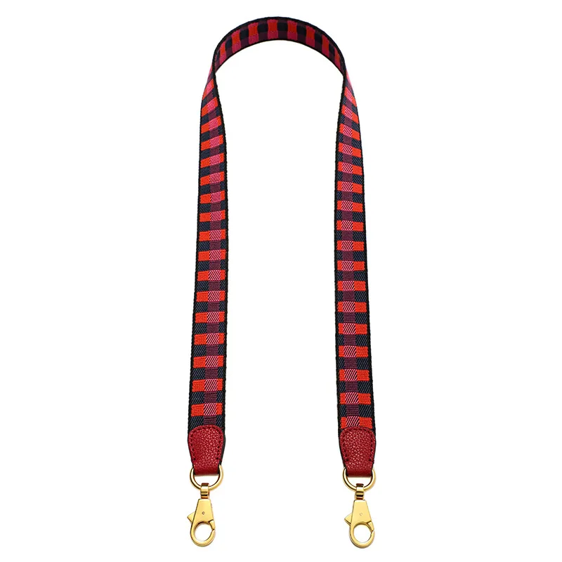 New Arrival Plaid Pattern Fabric Nonadjustable For Designer Handbag Strap Replacement Bag Strap