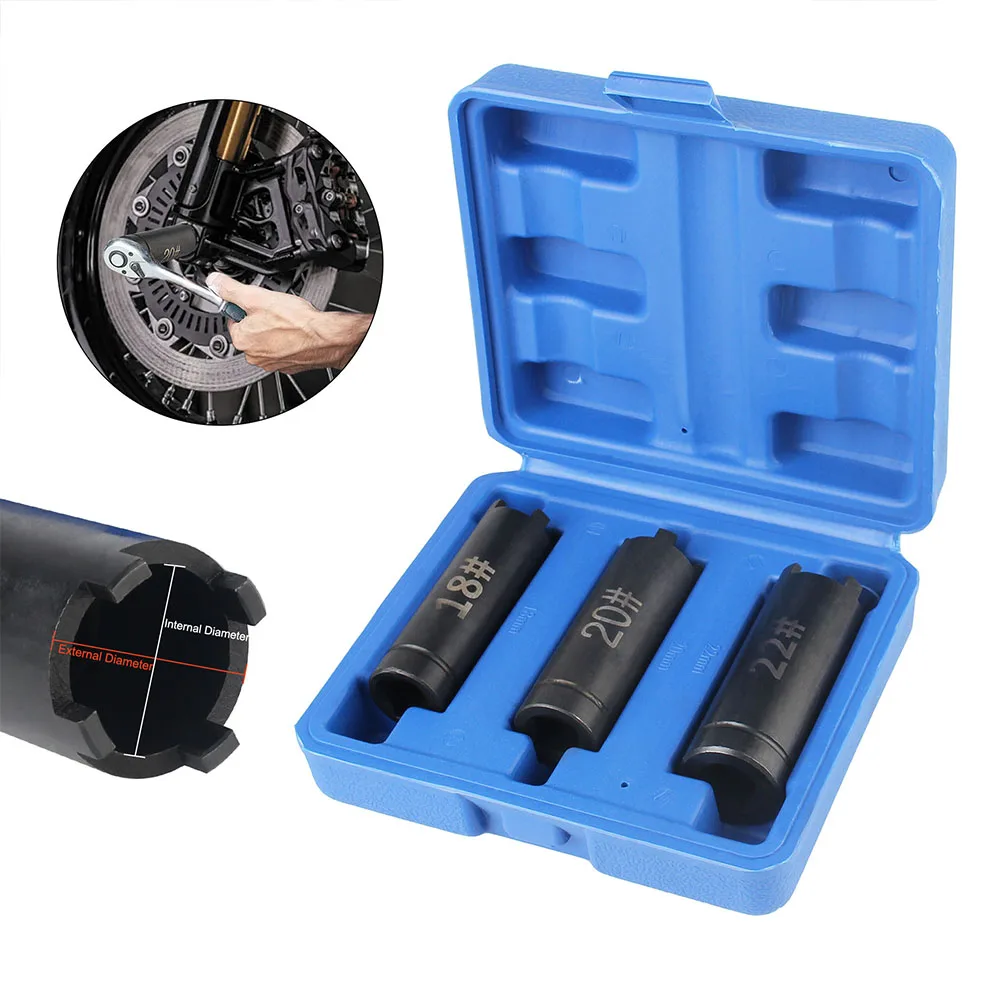 18mm 20mm 22mm Motorcycle Repair Wrench Tool Starter Disk Removal Tool 3 PCS Motorcycle Clutch Nut Removal Four-claw Sleeve