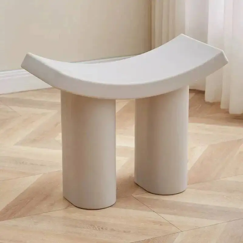 Nordic Minimalist Red Upholstered Entryway Bench Foot Stool Children Stool Home Furniture for Hallway