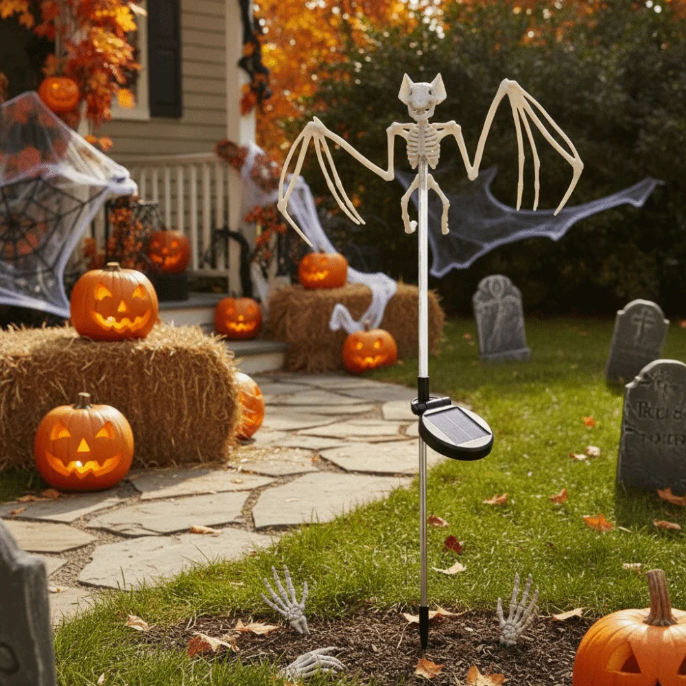 Waterproof Halloween Bat Solar Light Windproof High-Efficiency Solar Panels Outdoor Solar Light Stick-in-the-ground