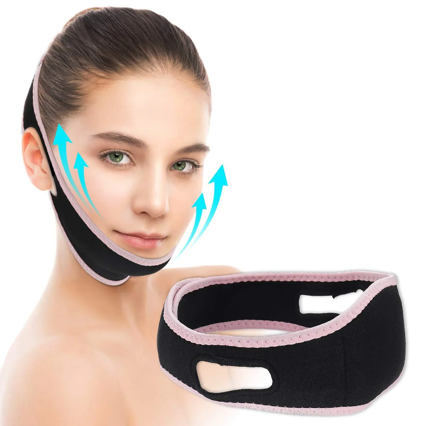 Face Lifting Strap for Women V-Line Facial Lift Bandage Sculpt Bandage Double Chin Reducer Chin Up Slimming Strap Fixed Belt