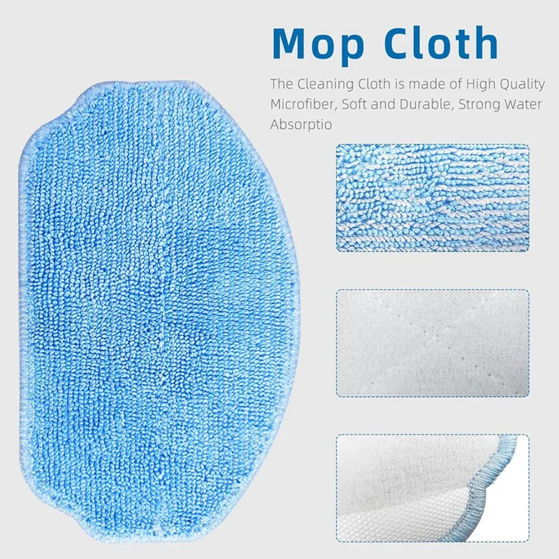 For Midea VCR04W Robot Vacuum Cleaner Replacement Parts Accessories Kit Washable Side Brush Hepa Filter Mop Cloth