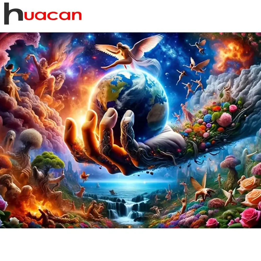 Huacan Diamant-Gemälde, Tier-Panda, komplett, rund, quadratisch, Mosaik, Pilz, neue Kollektion, Heimdekoration