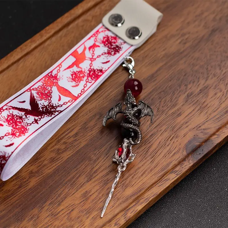 Crow Dark Red Keyboard Ribbon Magnetic Axis Buckle Side Panel Adhesive Buckle Mobile Game Peripheral Impression