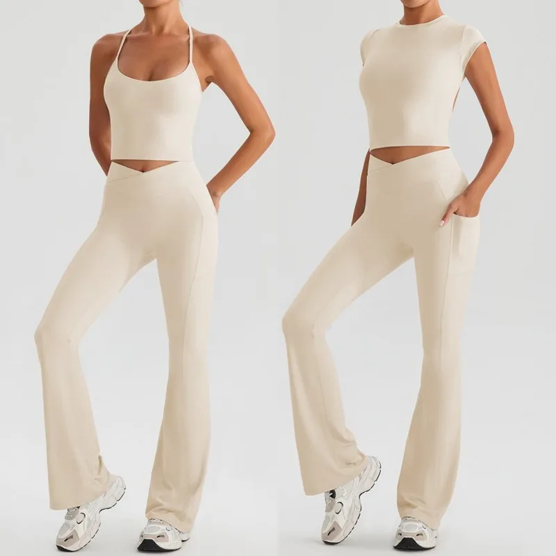 

Женский голый костюм для йоги с красивой спиной, быстросохнущий облегающий повседневный костюм для йоги, спортивный костюм для бега на открытом воздухе, фитнес-костюм