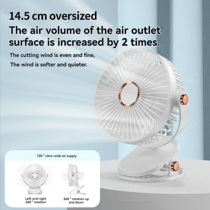 New 3 in 1 Portable Mini Clip Fan Rechargeable Air Circulator Wireless Electric Fan With Led Light Clip-on Home handheld Fan