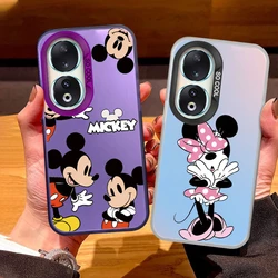 Luxury Phone Case For Honor 90 Mickey Minnie Couple Couqe Soft Bumper IMD Hard Back Cover For Honor 90 Honor90 Capa Shell Cute