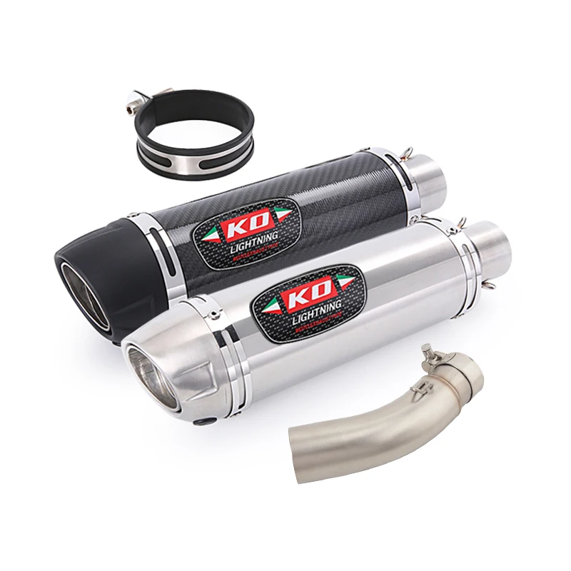 For VOGE Q250 2023 Slip On Motorcycle Exhaust Muffler Mid Link Pipe Stainless Steel/Matte Real Carbon Fiber With DB Killer