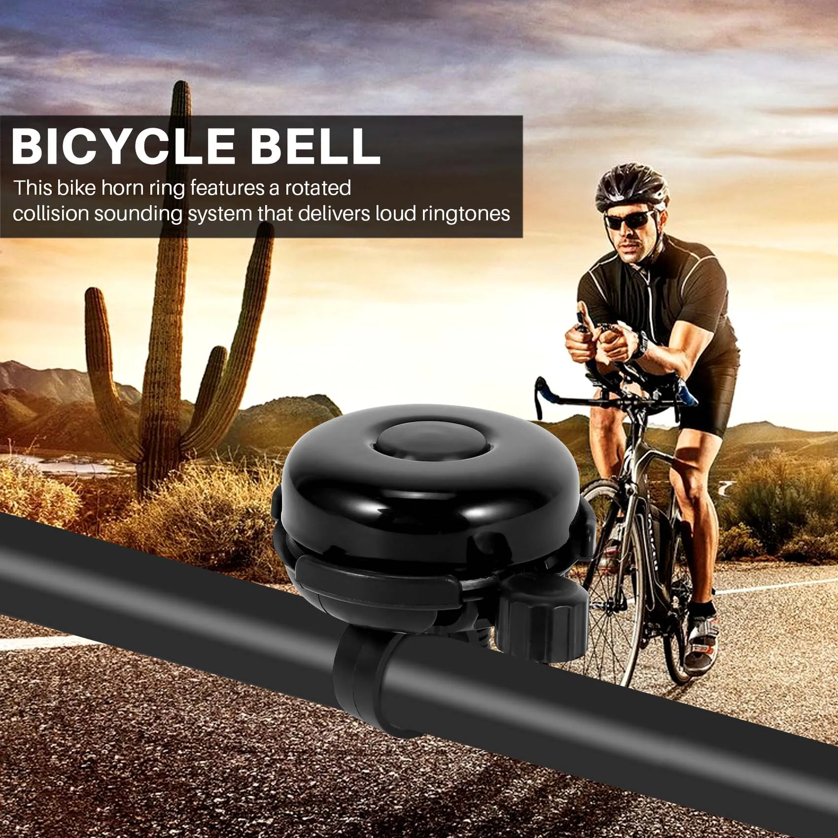 Bicycle Bell - Aluminum Bike Bell Ring - Classic Bicycle Bell for Adults Men Women Kids Bikes - Mountain Bike Accessories(black)