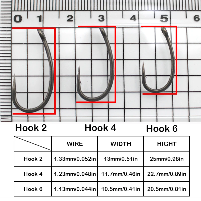 10x Fishing Carp Eye Hook Straight Needle Point PTFE Coating Micro Brab High Carbon Steel Fishhooks Tackle image 2