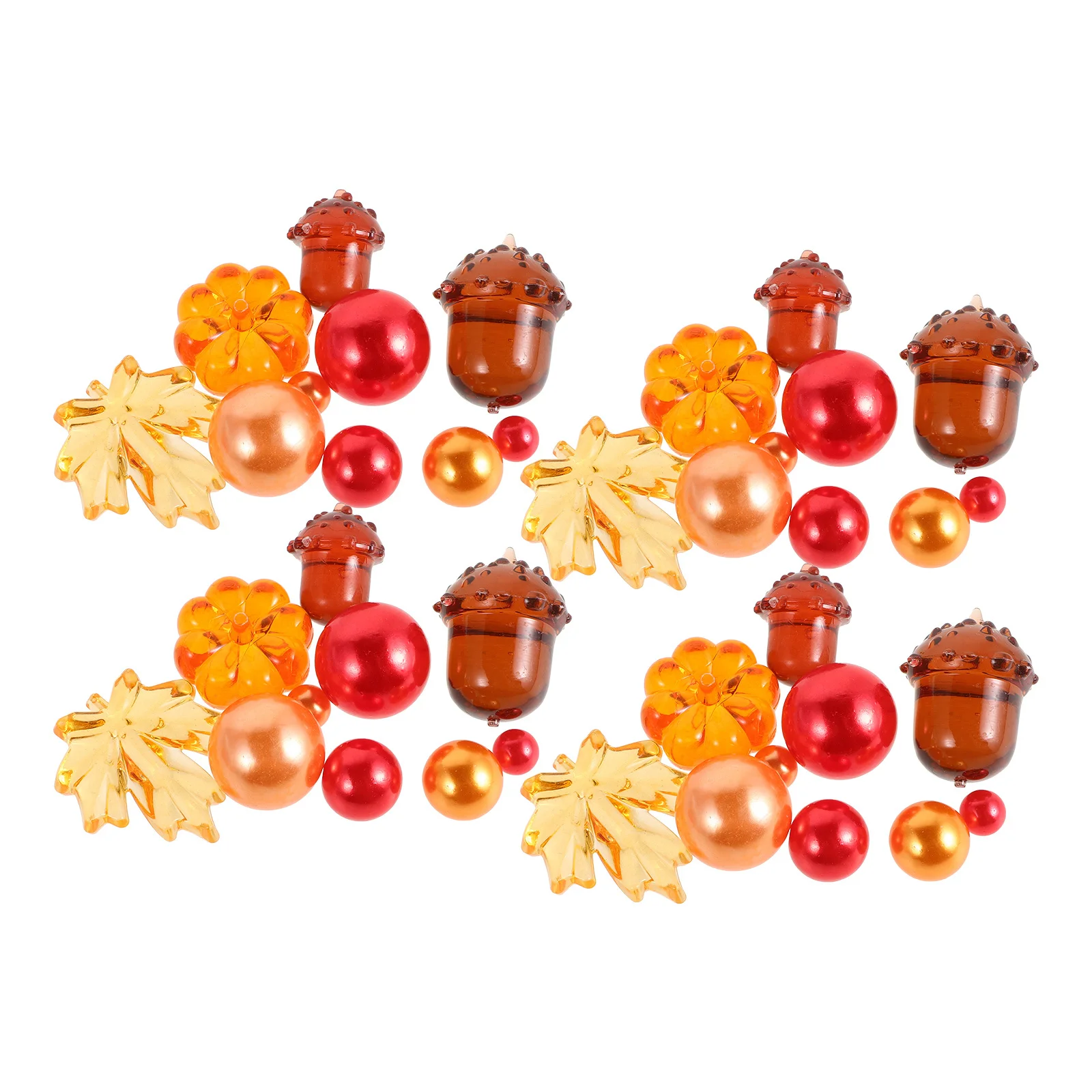 

1Set Autumn Thanksgiving Pumpkin Maple Leaf Hazelnut Decorative Vase Filler Floating Beads Fall Centerpiece Seasonal Table Decor