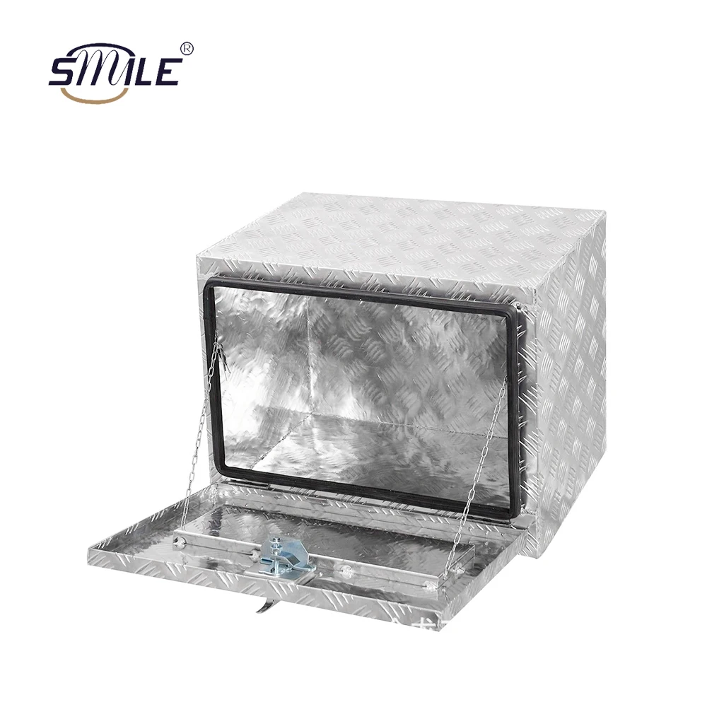 SMILE Aluminum Tool Box metal Toolbox 2 Drawers Waterproof trailer Storage Toolbox