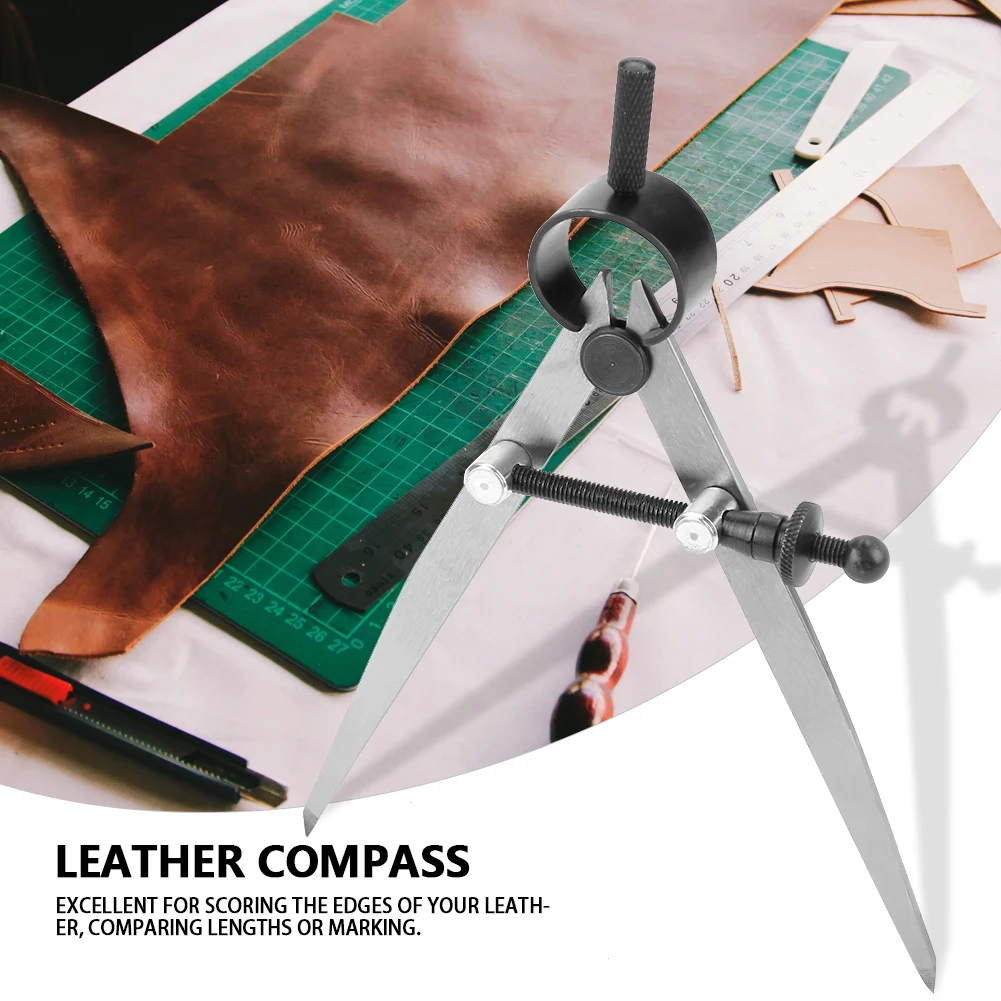 Leathercraft Compasses 100mm Leather Divider Spring Rotating Scratch Leathercraft  DIY Sewing Tools Leather Divider