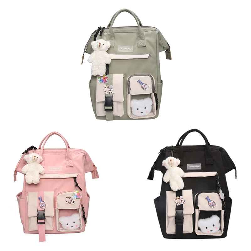 

Hot Kf-Backpack Waterproof Backpacks Fancy High School Bags For Teenage Girl Cute Travel Rucksack