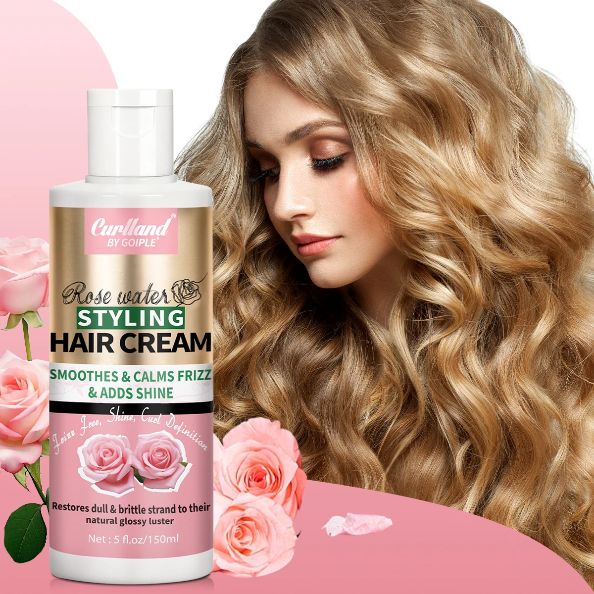 

Styling Hair Cream Smoothing Calms Frizz Elastic and Fluffy Curls Cream Moisturizing Definition Hydrates Product for Waves Curly